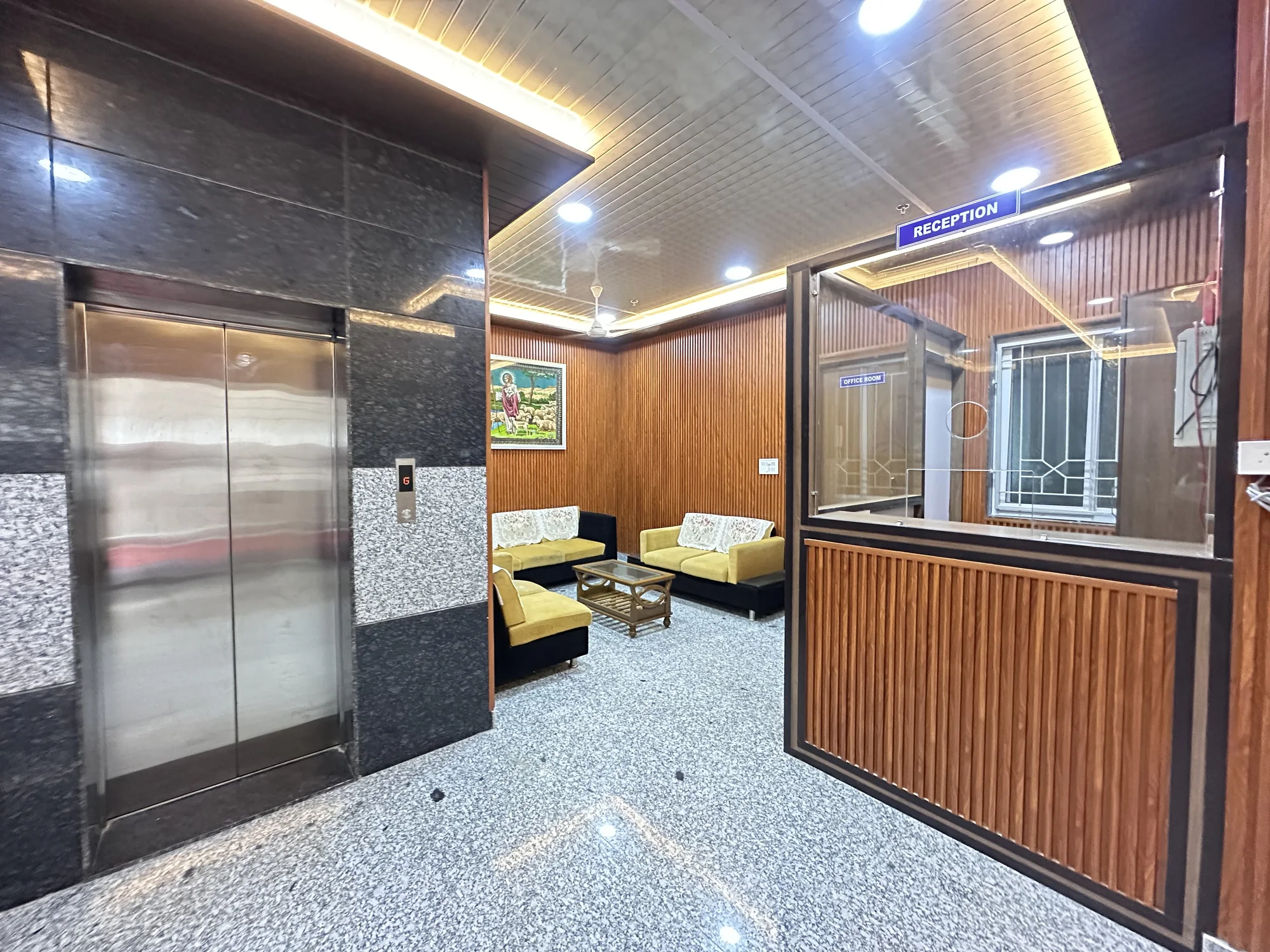 The welcoming hostel reception