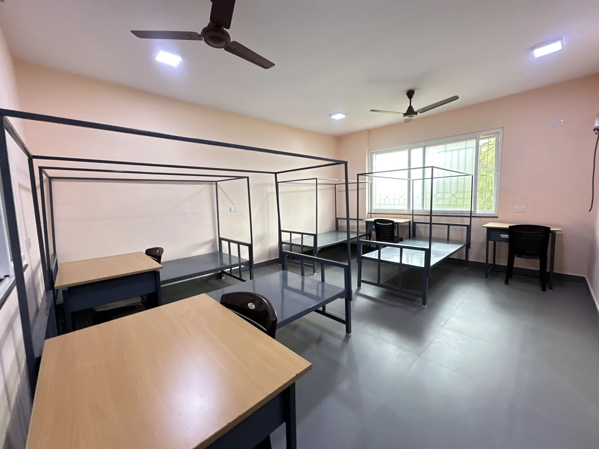 Dormitory room with bunk beds